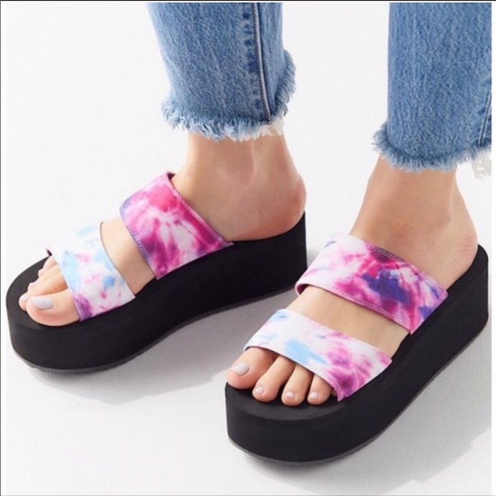 Urban Outfitters Ava Tie Dye Platform Sandals - Picture 1 of 4